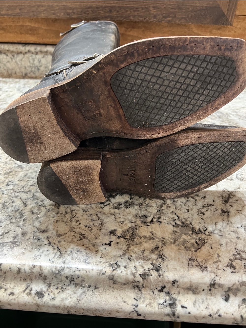 Frye Black Tall Leather Harness Boots - Picture 4 of 8